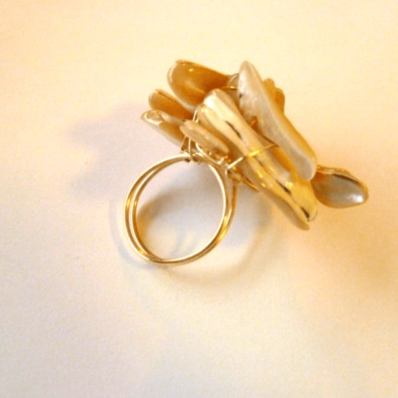 Pearl Mother Ring, Hand Made, Golden PearlRing - Picture 5 of 7